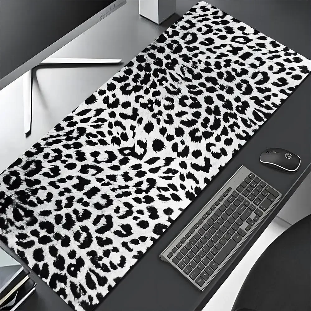 Tiger leopard mouse pad xxxl non-slip wear-resistant rubber bottom with stitched edge keyboard mad suitable for office 400x900mm