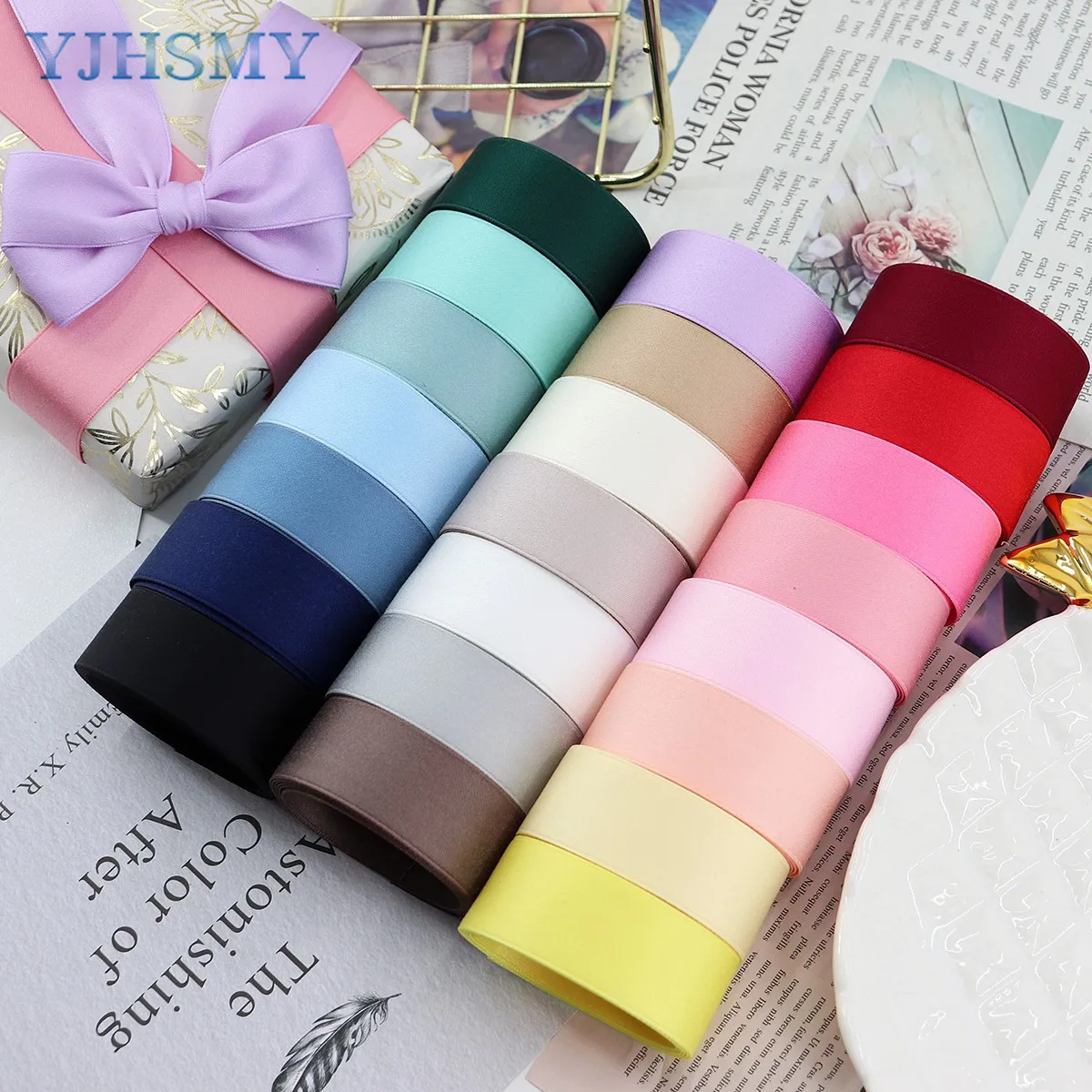 Solid Color Double Sided Polyester Cotton Ribbon for Crafts, Hair Bows, Gift Wrapping, Wedding Party Decoration and and More