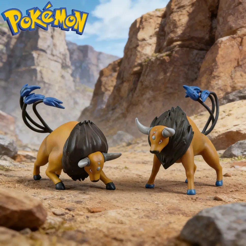 Figura de Ação Anime Pokémon Tauros, Estátua de PVC, Ornamento de Mesa, Modelo de Coleção, Brinquedos, Presentes 6-7cm