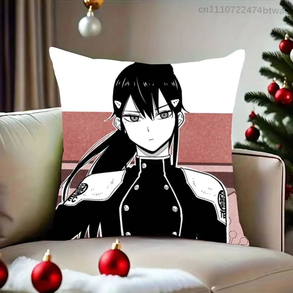K-Kaiju No.8 Mina Ashiro Pillow Case For Sofa Bedroom Living Room Plush Cushion Cover Decorations and Protector