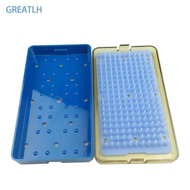 GREATLH Silicone Sterilization Tray Box Autoclavable Disinfection Box for Holding Tools Ophthalmic/Dental Surgical Instrument