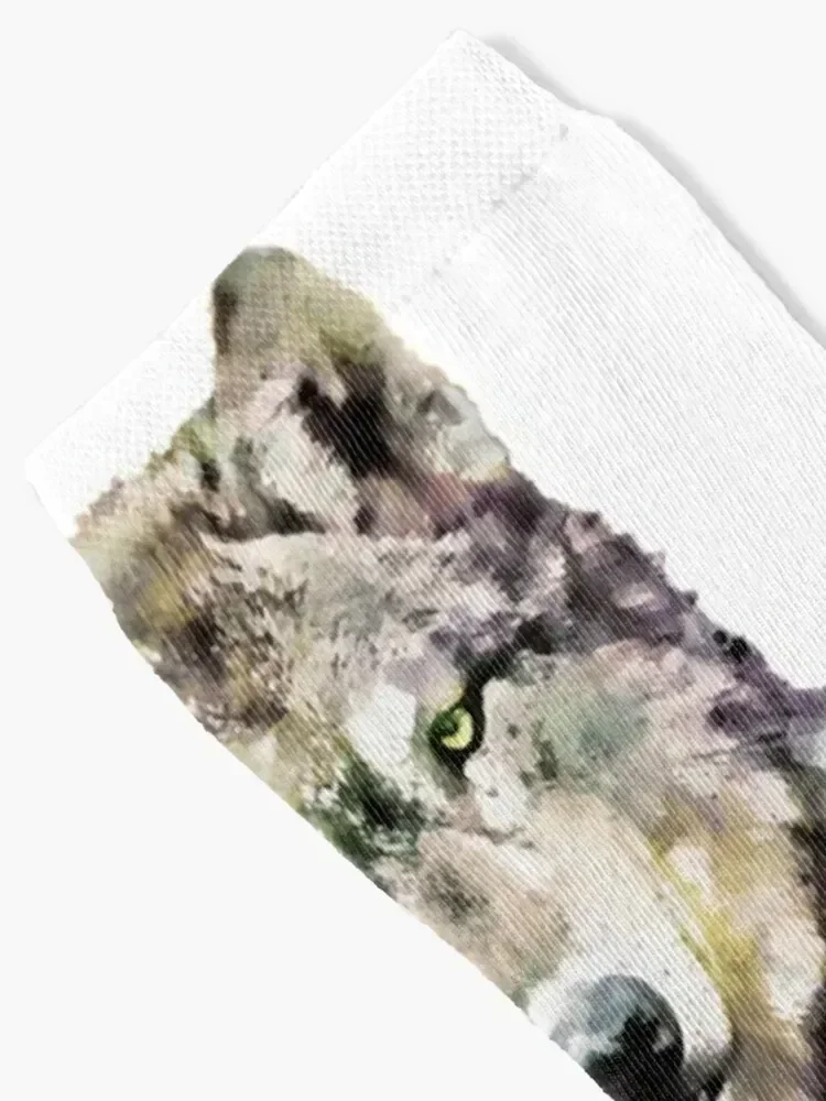 Watercolor realistic wolf head Socks Non-slip hiphop Mens Socks Women's