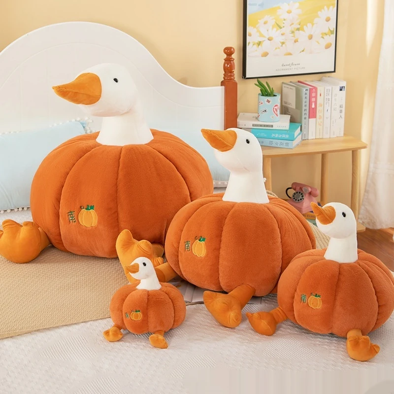 35cm Cute Giant Goose Doll Creative Pumpkin Goose Soft Plush Toy Doll Throw Pillow Funny Cute Birthday Gift Decoration Christmas