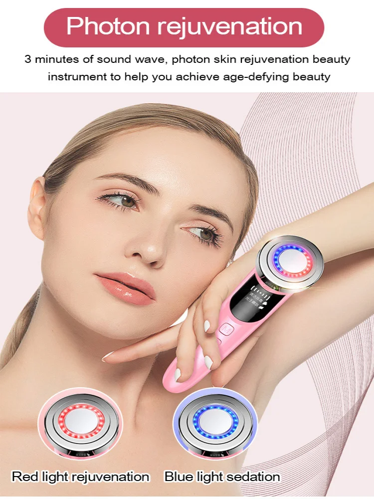 Home beauty equipment face wash introduction ultrasonic face massage lifting and firming