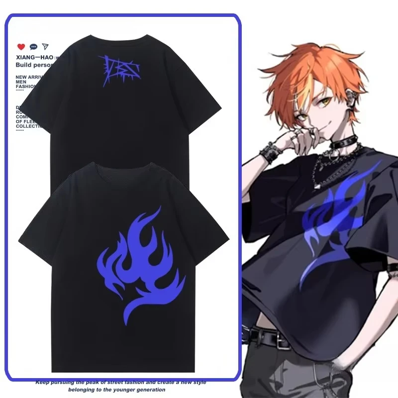 

2025 New World Plan Cos Rekindle My Flame Printed Graphic T-shirt Men's Short Sleeve High Quality Cotton T-shirt Men's Clothing