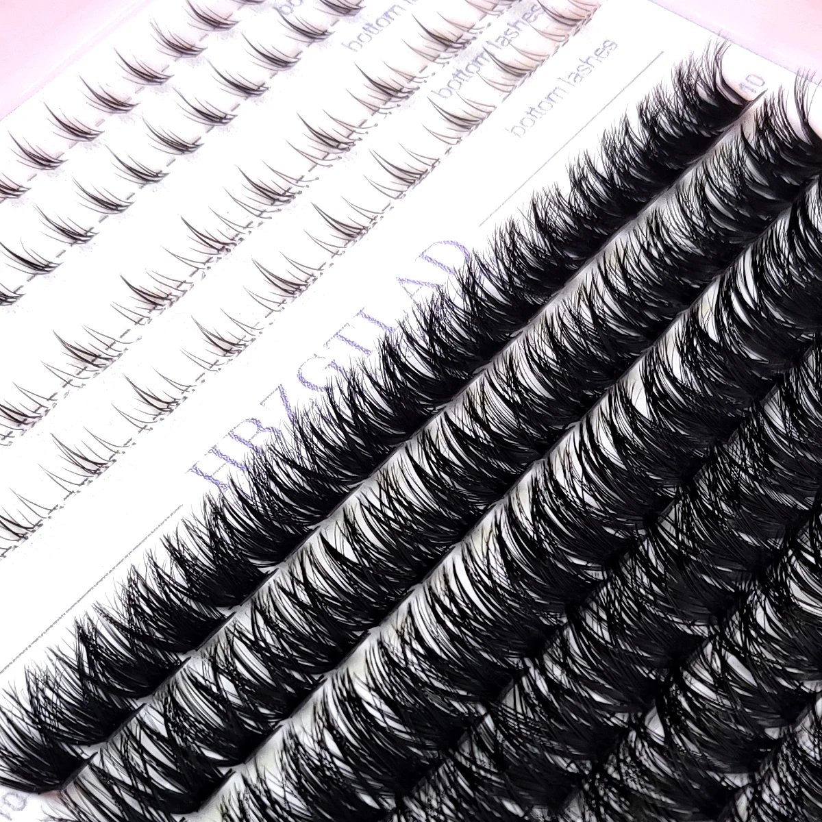 New 14 row 3D fluffy clustered eyelashes 80D/100D/140D/160D thick eyelashes D curled 10-18mm with bottom eyelashes