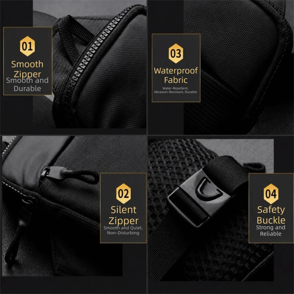 Large Capacity Crossbody Chest Bag Casual Design Durable Material Casual Chest Bag Adjustable Strap Large Capacity Chest Bag