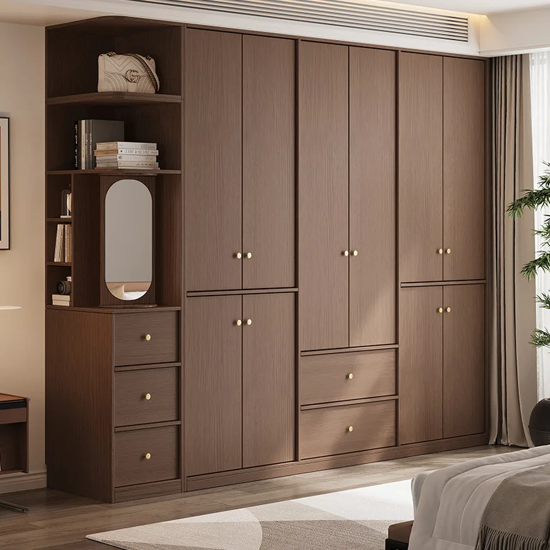 Rabbit Treasure Bao Solid Wood Osong Board Wardrobe Household Bedroom Small Apartment Wardrobe Medium Antique ENF Grade