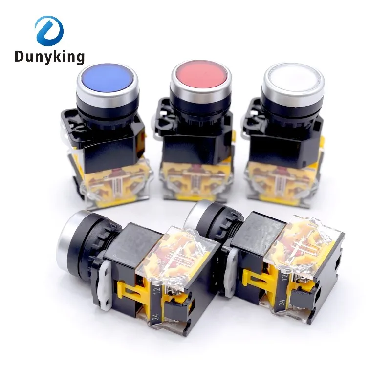 Okrągły wyłącznik zasilania 22 mm LA38, wyłącznik chwilowy 1NO/1NC ze światłem, wskaźnik LED 220 V — zdjęcie 4