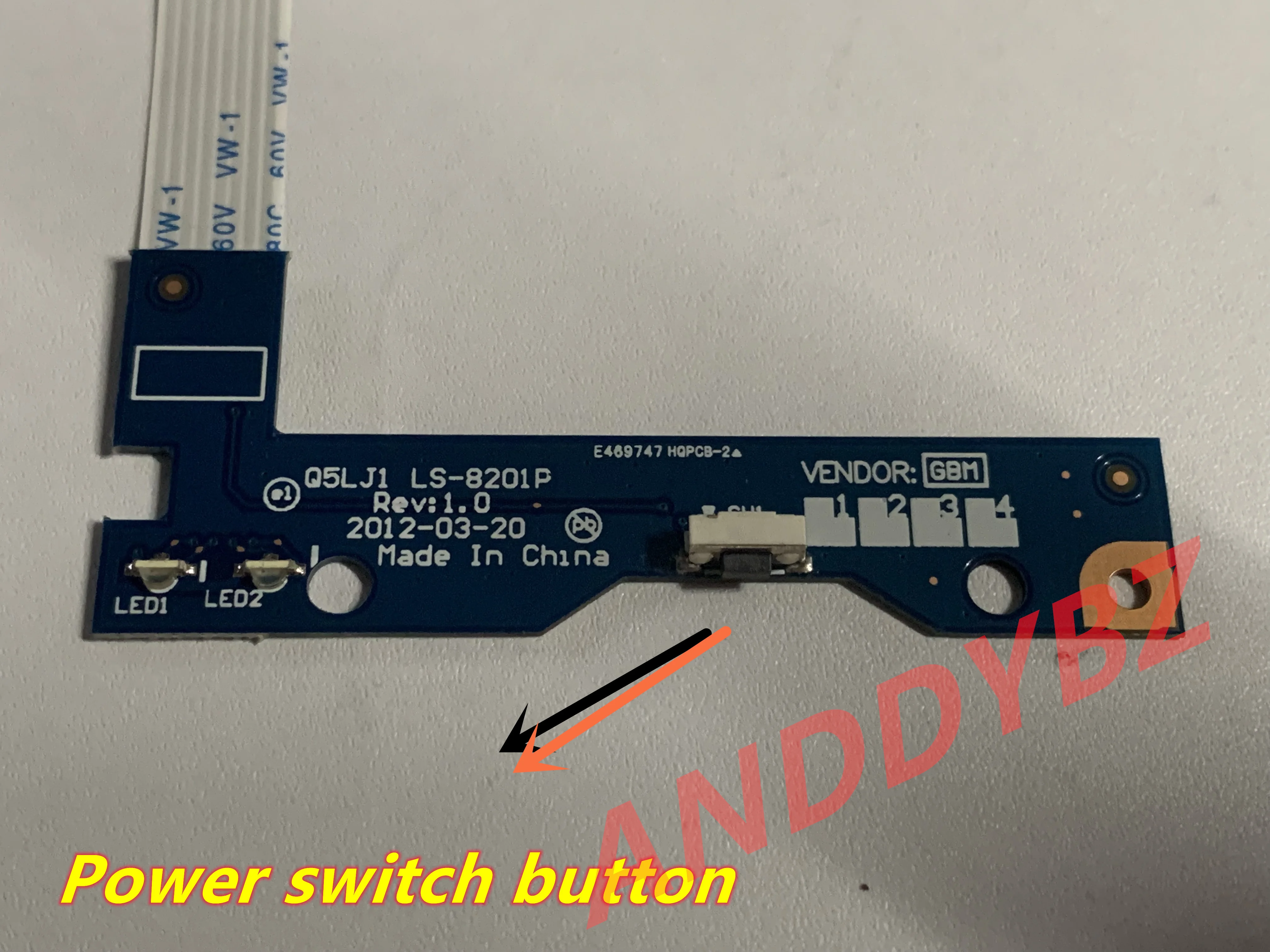 Used NEW Original For ACER Aspire M5 M5-581T Power Button Board Switch Board With Cable LS-8201P TESED OK