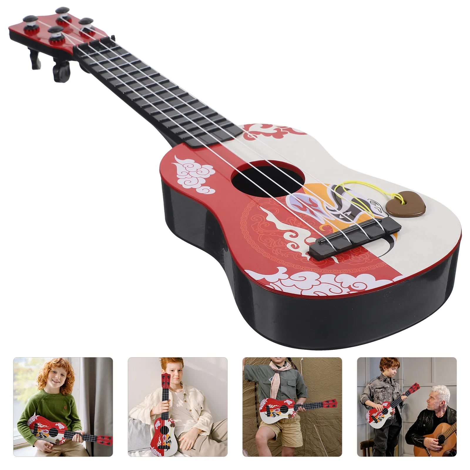 มินิดนตรีของเล่นเด็กของเล่นเพื่อการศึกษาจําลอง Ukulele Instruments การเรียนรู้แบบพกพา