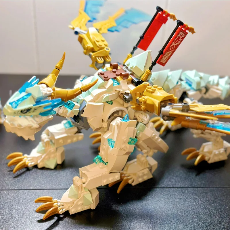 Creative Ice Dragon Creature Model Building Blocks Fit71786  Assembled Bricks Kids Toys Birthday Christmas Gifts