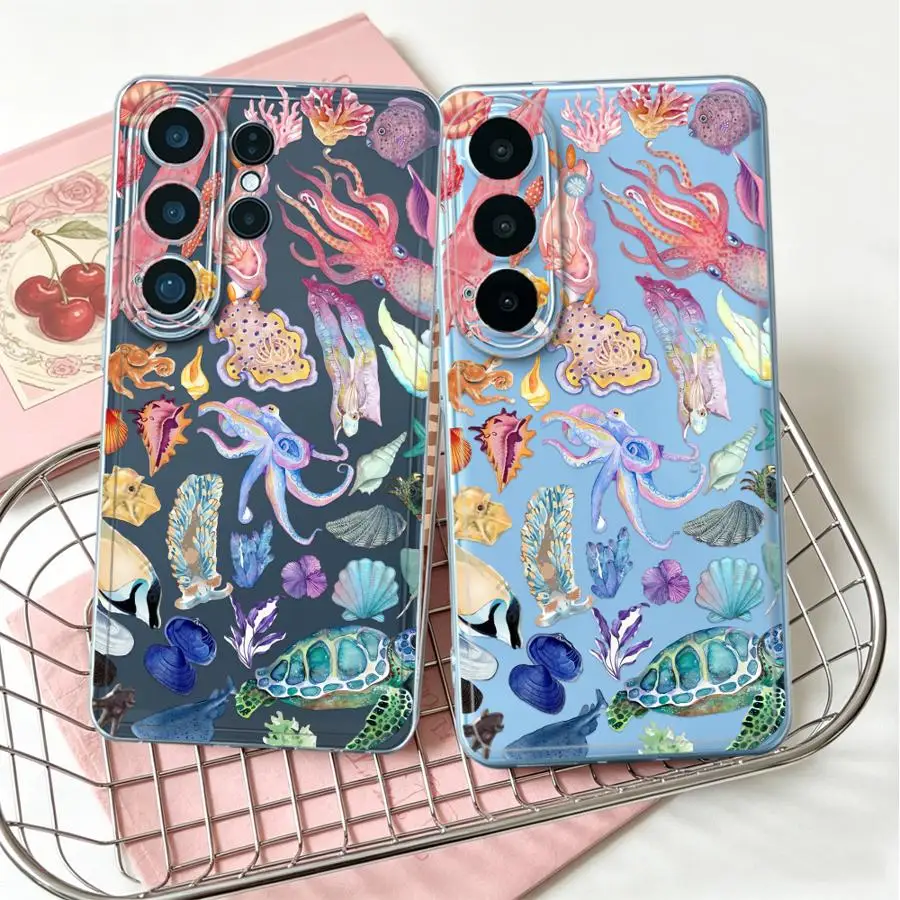 Marine Life Phone Cover Case for Samsung Galaxy S26 Ultra S22 FE Note 20 Ultra 10 S23 Ultra S23Ultra S20 Plus S21 S25 Edge S24
