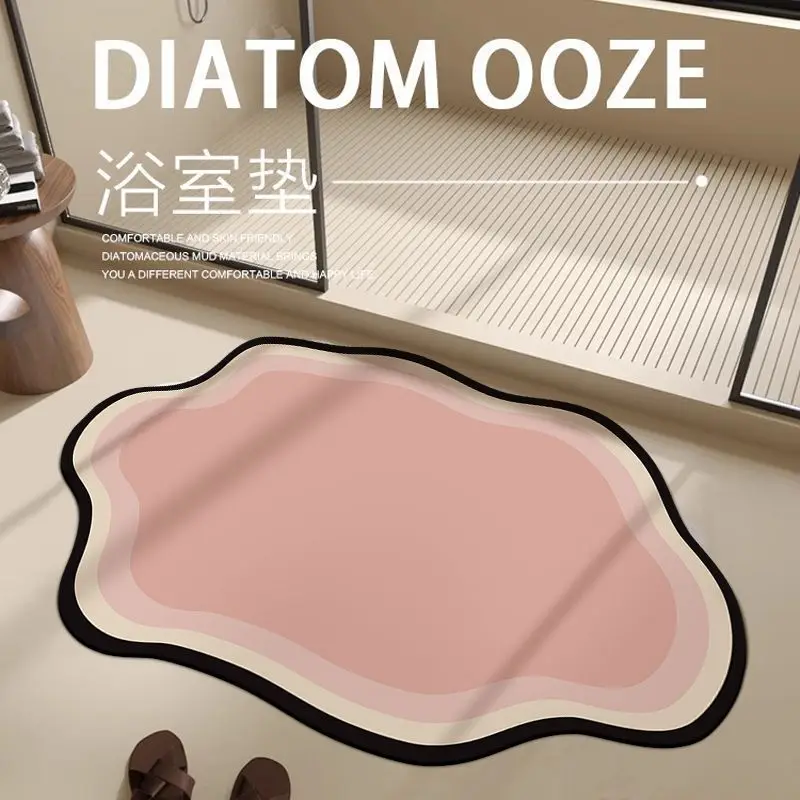 

Modern Diatom Ooze Bathroom Absorbent Floor Mat Irregular Shaped Household Bathroom Toilet Door Mat Non Slip Carpet Foot Mat