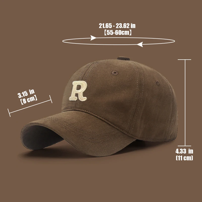 Neue Unisex-koreanische Version mit großem Kopfumfang, dreidimensionaler R-Buchstabe, Baumwolldorn, 3dimensionale bestickte Baseballkappe – Detail 13