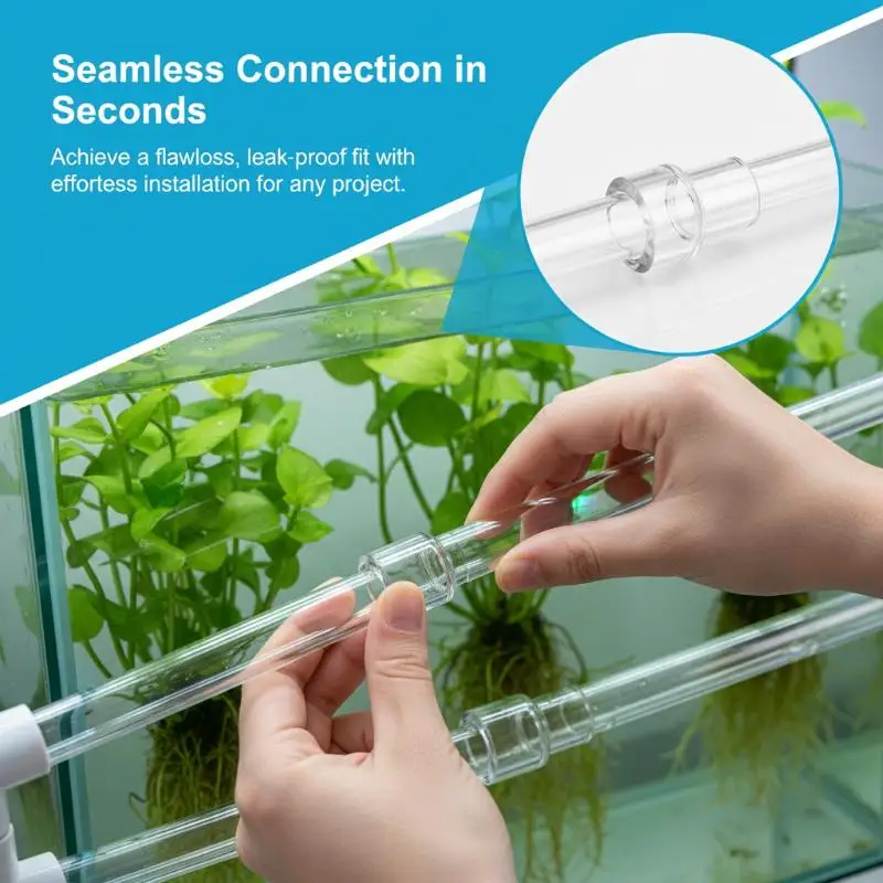 @*Clear Acrylic Pipe Connector Variable Diameter Quick Direct Connect Fittings for Water Supply System DIY Projects