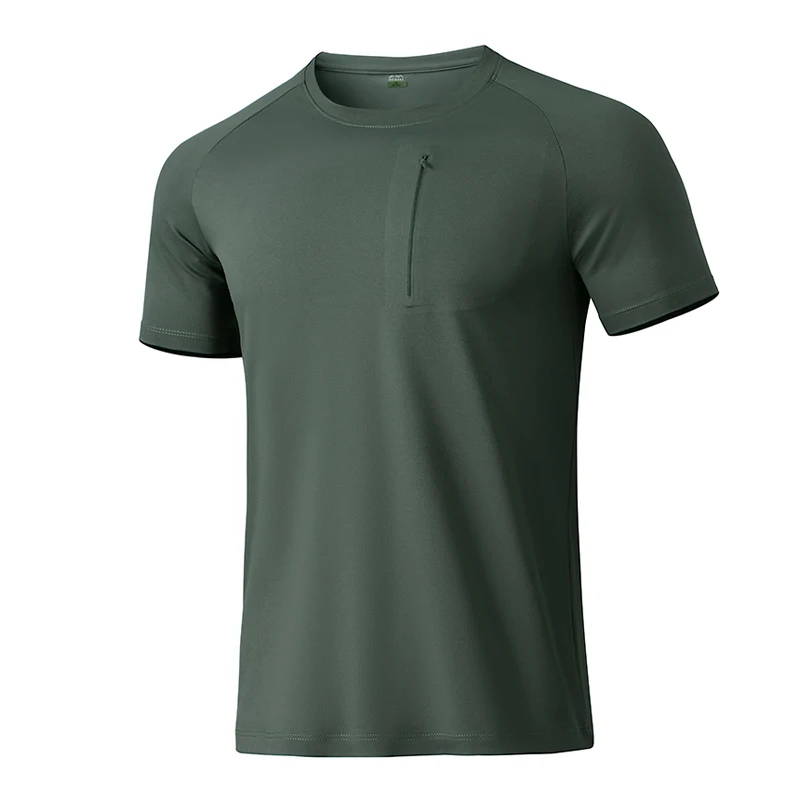 LNGXO Herren-Wander-T-Shirt, Klettern, Trekking, Bergsteigen, kurzärmeliges T-Shirt, Outdoor-Kühlung, funktionelles Kurzarm-T-Shirt 5