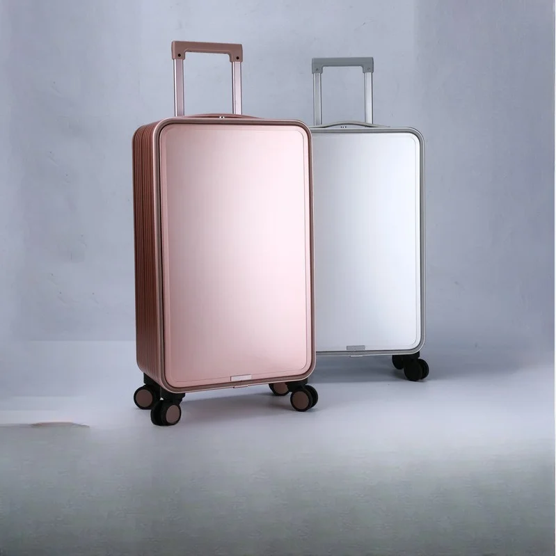 غطاء أمامي مفتوح من سبائك الألومنيوم والمغنيسيوم بالكامل، حقيبة صعود ذات عجلات عالمية #3