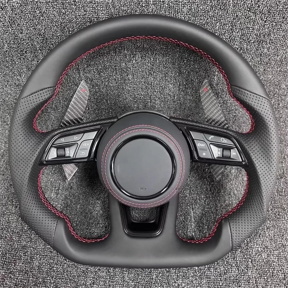 

High Quality Full Leather Steering Wheel for Audi A3 A4L A5 A6L A7 A8 Q2 Q3 Q4 Q5 Q7 Q8 TT R8 RS7 Carbon Fiber Steering Wheel