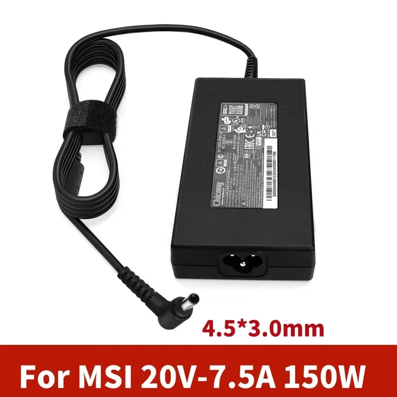 

Зарядное устройство для ноутбука 150 Вт, 20 В, 7,5 А для MSI GL66 GL76 GF66 GF76 15M Crosshair 15 17 Sword 15 17 MS-1561 MS-1562 A18-150P1A Блок питания
