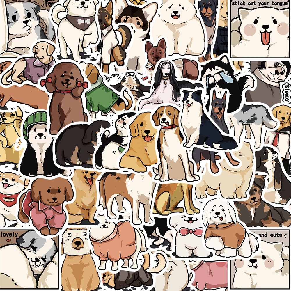 

10/30/50pcs Cute Dog Animal Cartoon Stickers Kids Toys Laptop Notebook Phone Suitcase Scrapbook Car Decoration Graffiti Sticker