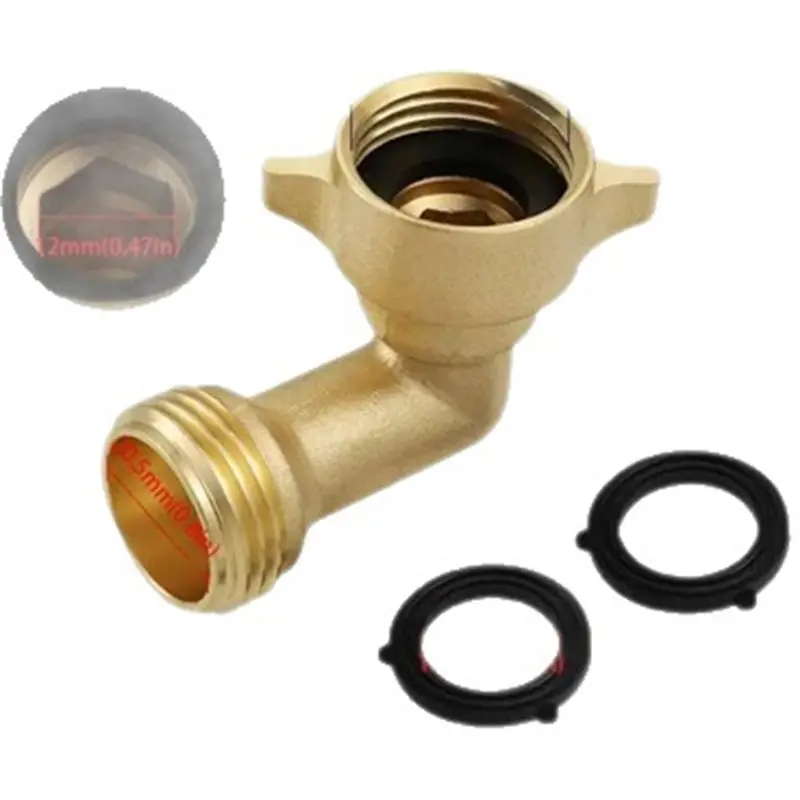 SEWS-Secure Elbow Connection Brass 90 Degree Angle Connector For Garden Hose Interface Male To Female Adjustability