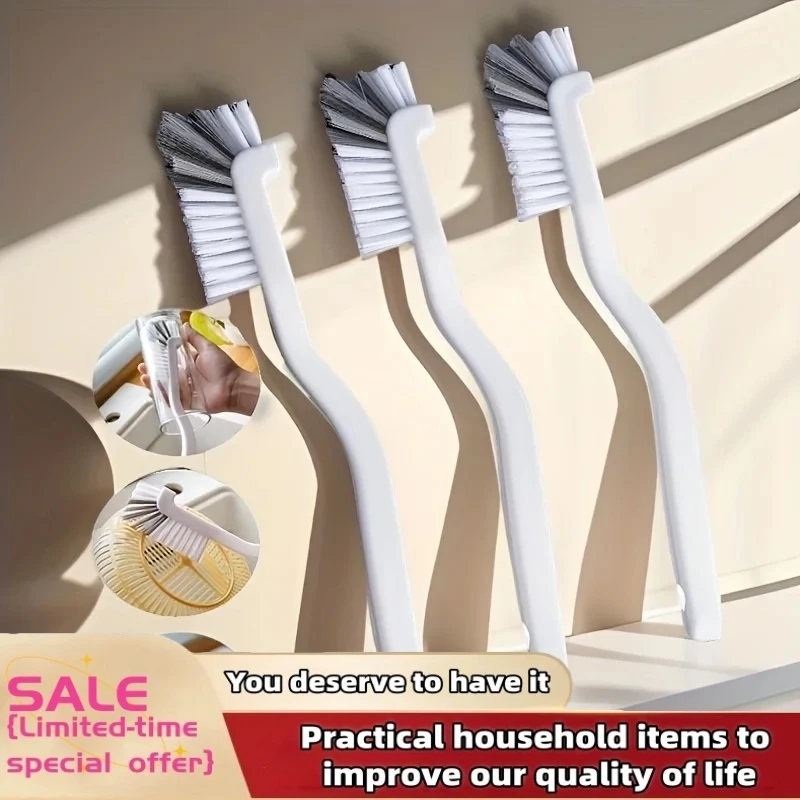 1Pcs Cup Brush with Long Handle Elbow Design Tail Hole Wall Hanging Crevice Cleaning Japanese Style Sink Brush Cleaning