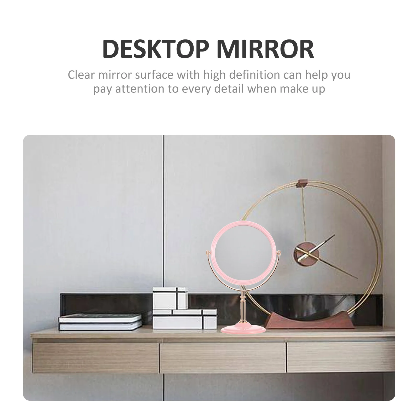 Double-Sided Round Makeup Mirror for Women Elegant Desktop Dressing Table Mirror High-End Material Clear Reflection Daily Use
