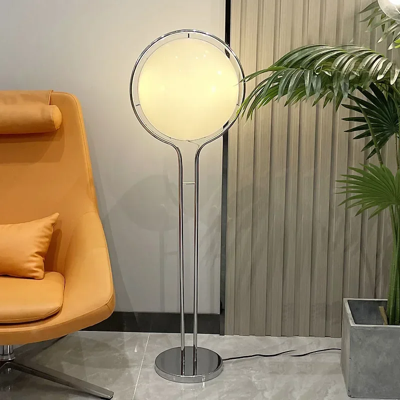 New Style LED Floor Lamps Chrome Metal Living Room Hotel Room Floor Lights White Acrylic Ball Home