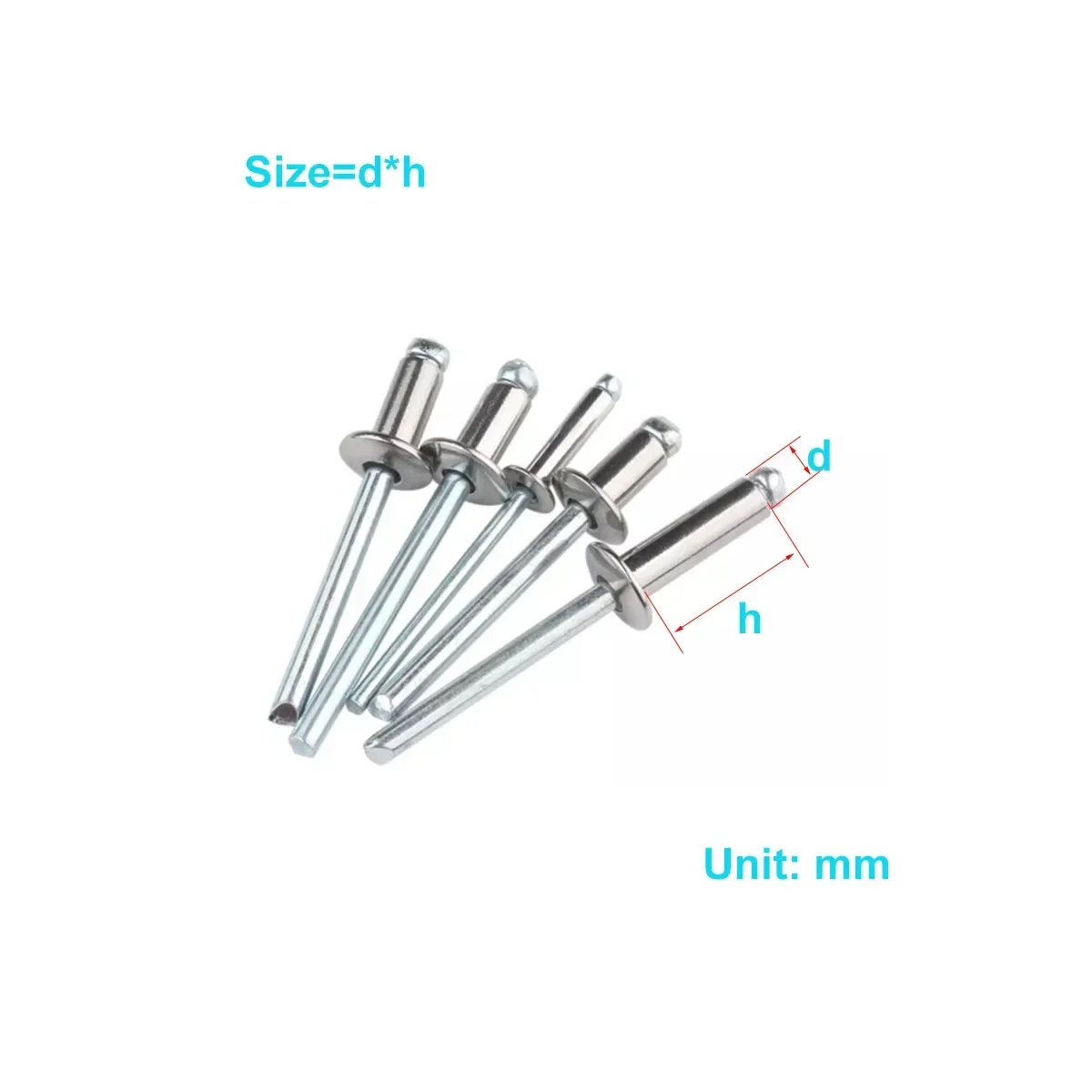 304 Stainless Steel Round Head Pull Core Rivet/5mm Willow Nail Pull Core Decoration M3M3.2M4M5