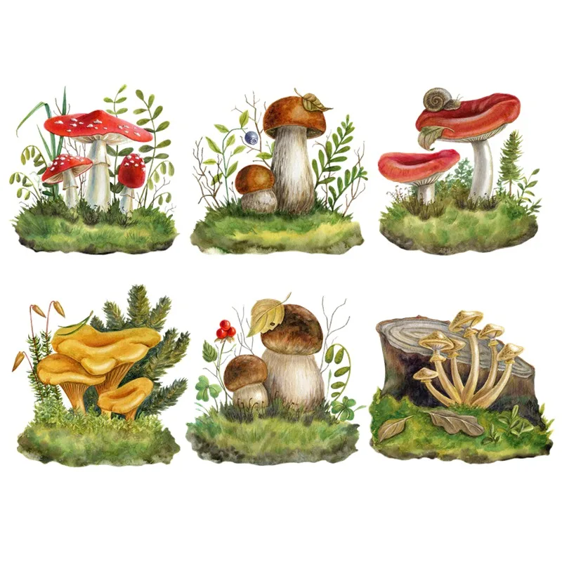 Tri koshki RC070 Mushrooms in the forest Waterproof Kitchen Sticker Decal Kitchen Wall Refrigerator Door Sticker Door Sticker