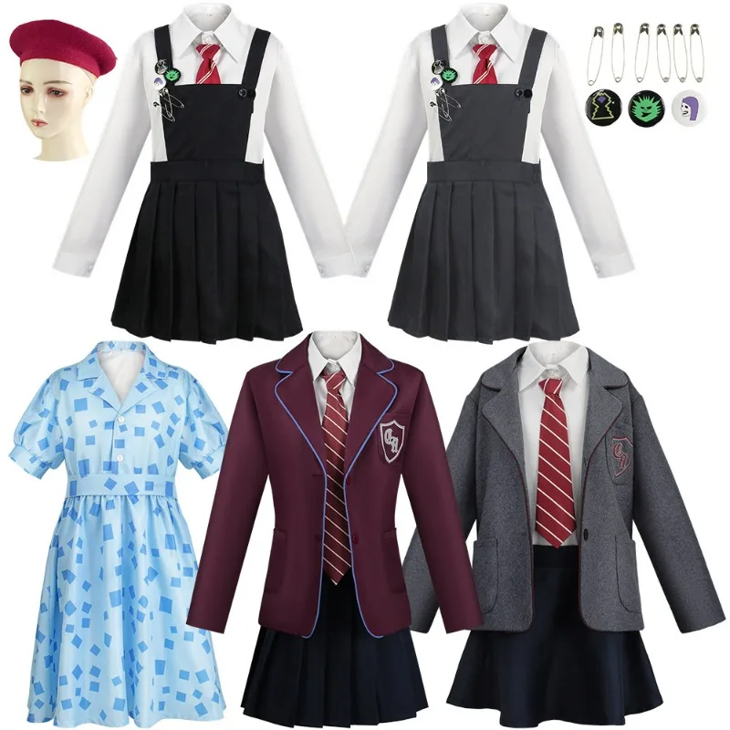

Kids Matilda the Musical Cosplay Costume Outfit Girls School Uniform Suit Jacket Shirt Skirt Tie Halloween Party Stage Outfit