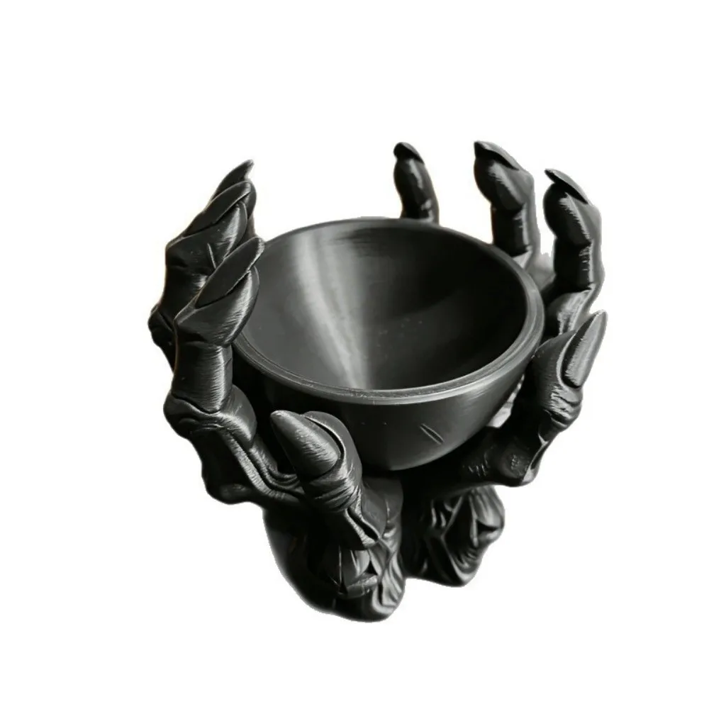 Creative Ornaments Skeleton Claw Statue 3D Printed Gothic Style Storage Bowl Devil Claw Desktop Decoration Storage Box