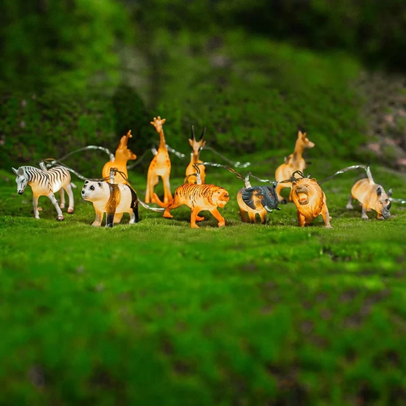 Luz LED de corda animal para crianças Luz de fada Dinossauro da selva Guirlanda de aniversário Decoração de festa Presente de ano novo