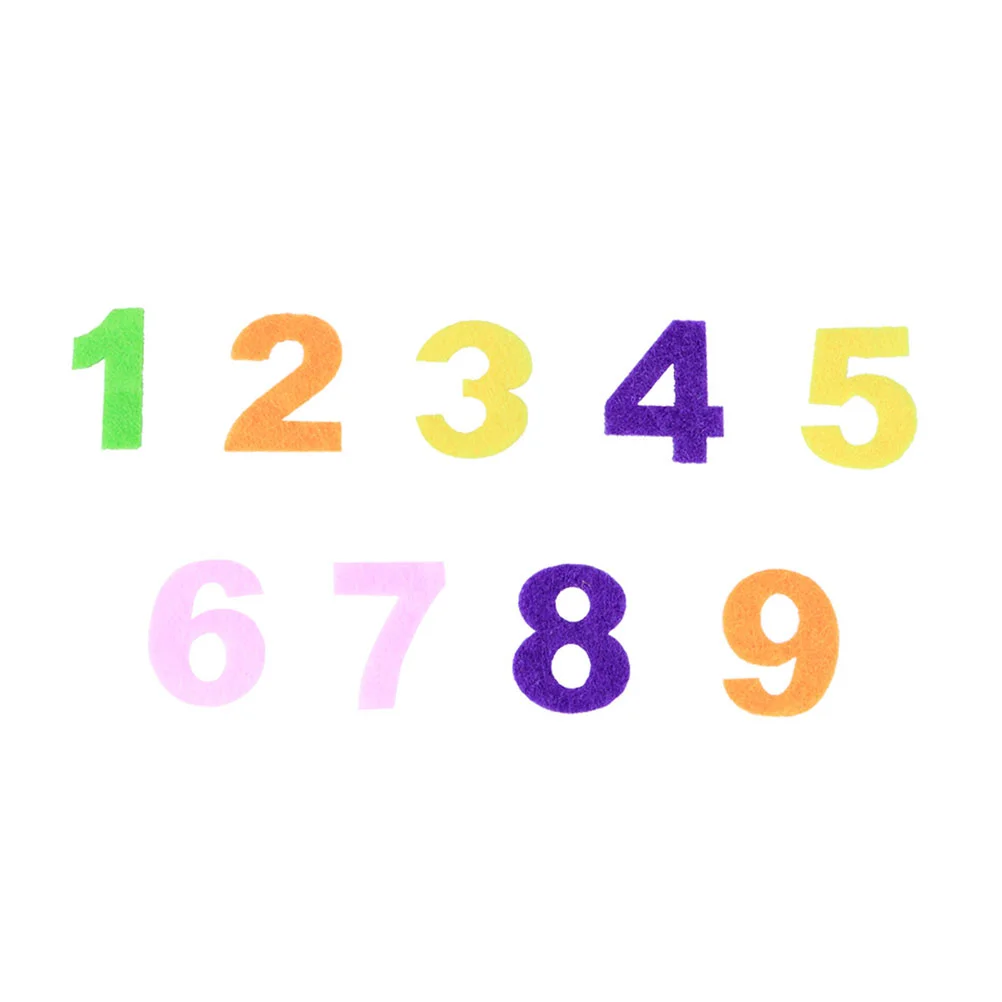 

100pcs Colorful Non-woven Numbers Felt Fabric Numbers DIY Sewing Patches Handmade Crafts Supplies (Mixed Color and Number)