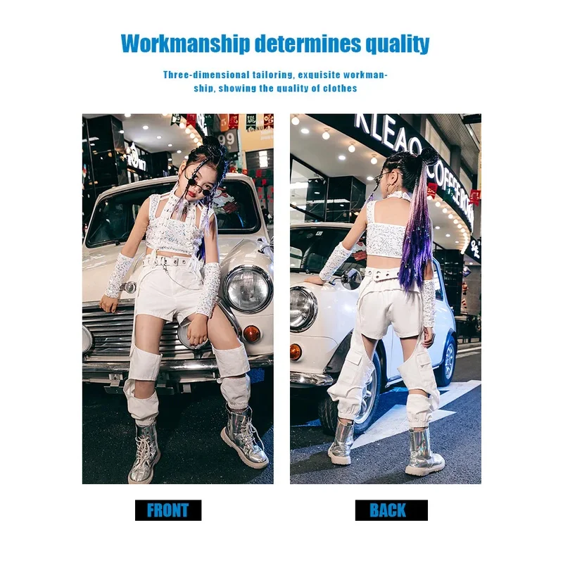ZZL K-PoP ملابس الاطفال زي الجاز ملابس رقص فتاة المنصة موضة ملابس الأطفال الهيب هوب مجموعة المد فتاة باردة