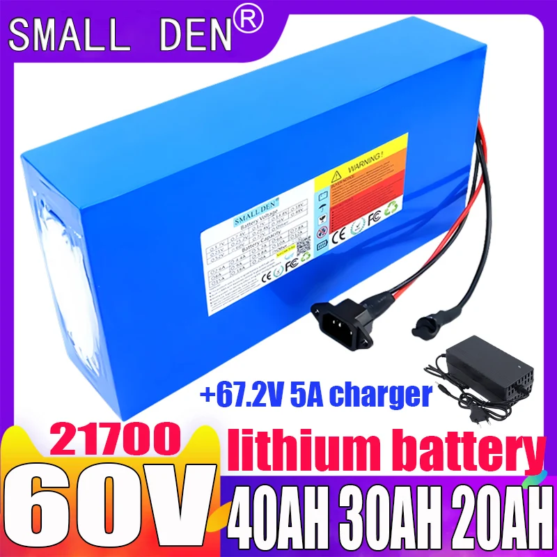 New 60V 40Ah 30Ah 20Ah 21700 16S8P lithium battery pack 0-3000W high-power built-in BMS scooter motorcycle charging battery pack