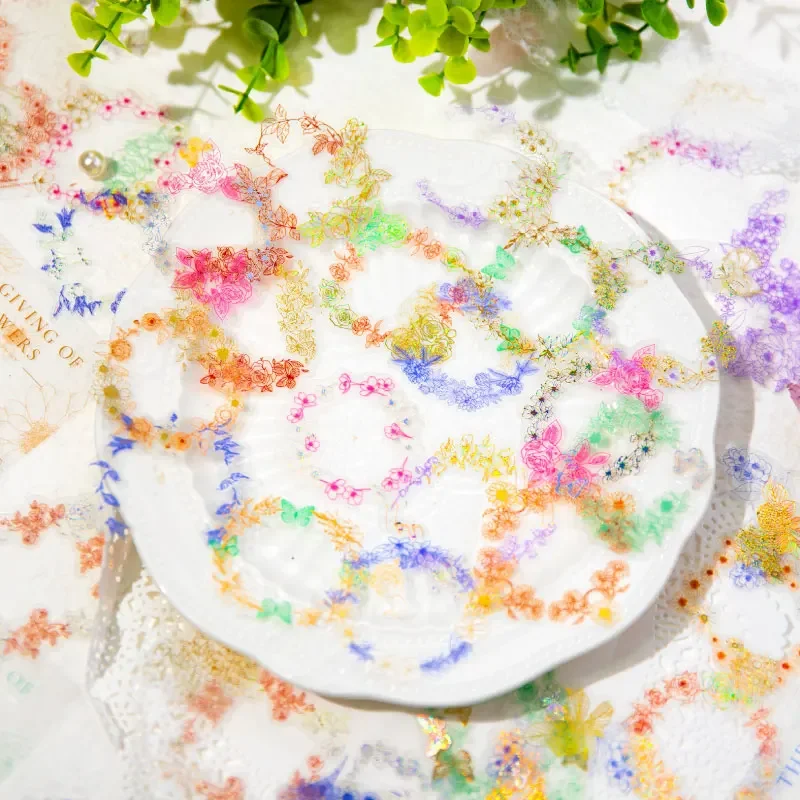 30Pcs stickers Flower Plants Diary Planner Decorative Cherry Blossom Scrapbooking Craft Stationery Sticker 13*9CM