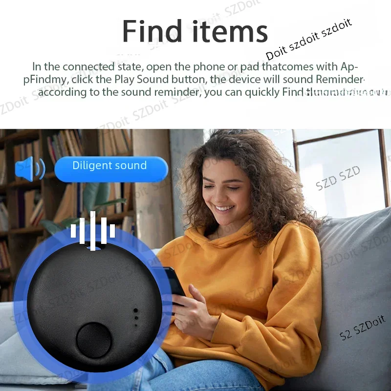 Work with Apple Find My APP Smart Bluetooth GPS Tracker ITag Anti Lost Reminder Device MFI Rated Locator Car Key Pet Kids Finder