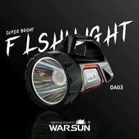 Warsun Type-C Rechargeable Solar Energy Camp Flashlights ABS Portable Waterproof Torch Work Light Outdoor Searchlight