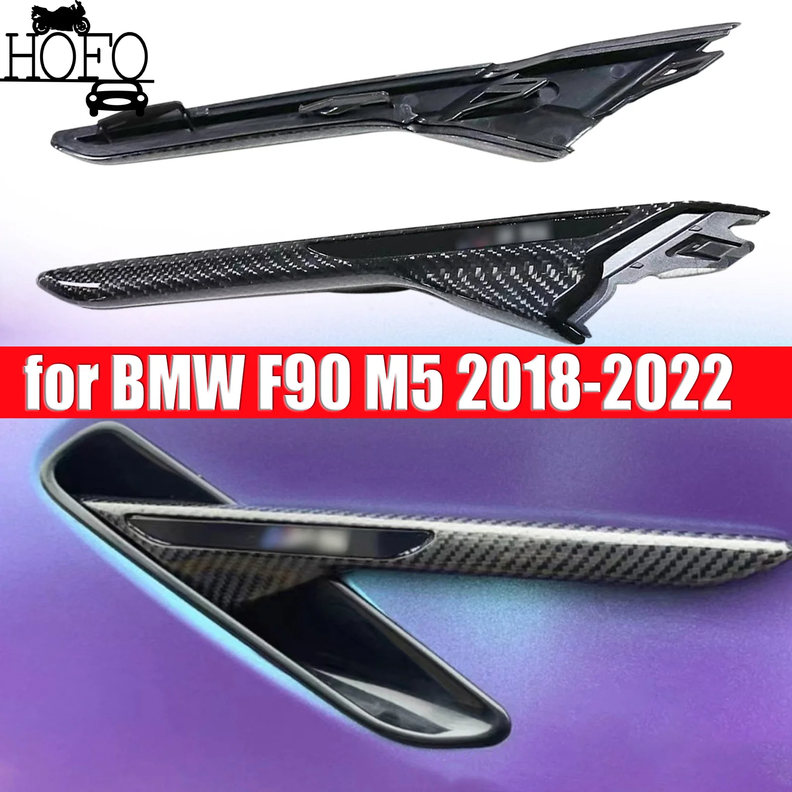 

for BMW F90 M5 2018-2022 Car Fender Side Air Vent Trim Cover Carbon Fiber 2PCS