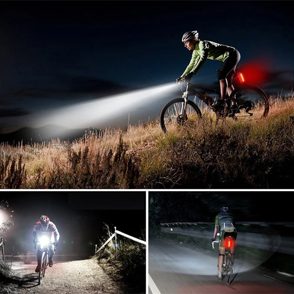 Bike Light Set Waterproof MTB Bike Front Light Easy to Install Warning Taillight USB Charging Bicycle Headlight Rear Lamp Set