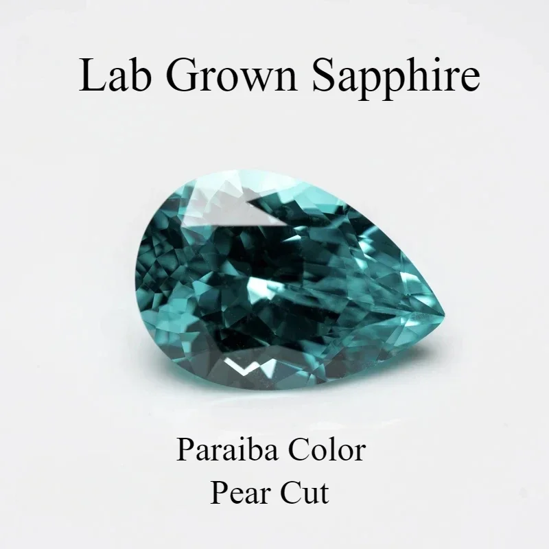 

Lab Grown Sapphire Paraiba Pear Shape VVS1 Charms Diy Gemstone Beads For Jewelry Making Selectable AGL Certificate