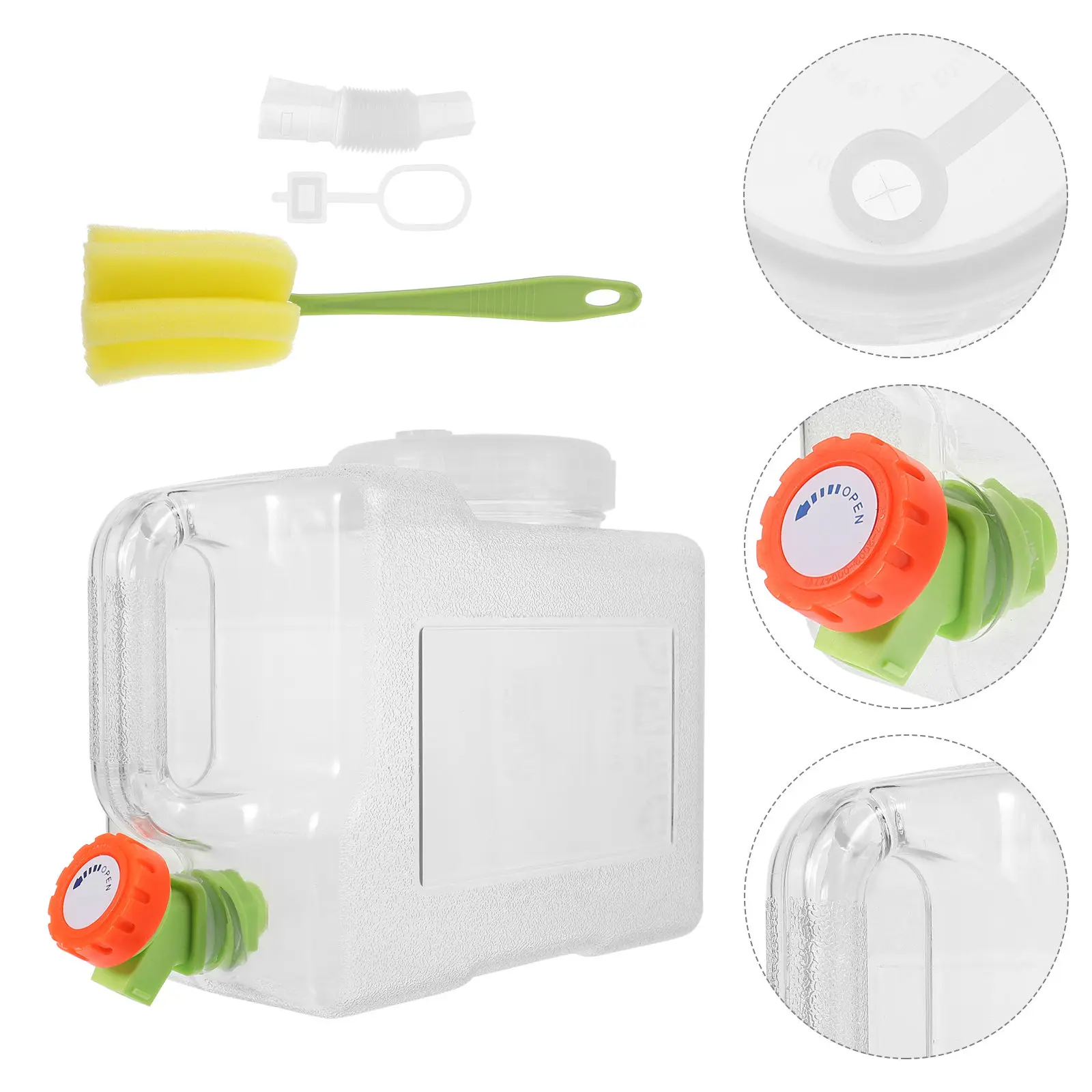 1Set Portable Transparent 3L Water Container Outdoor Camping Hiking Fishing Travel Large Mouth Water Jug Lightweight Fresh