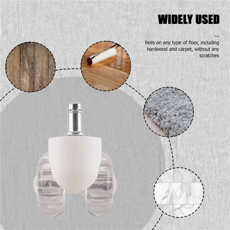 NEW HOT In Stock-5Pcs Office Chair Casters Wheels 2 Inch Heavy Duty Mute Desk Chair Wheels Universal Fit Wheels For All Floors
