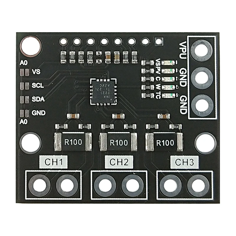 I2C SMBUS INA3221 Triple-Channel Shunt Current Sensor Board Module