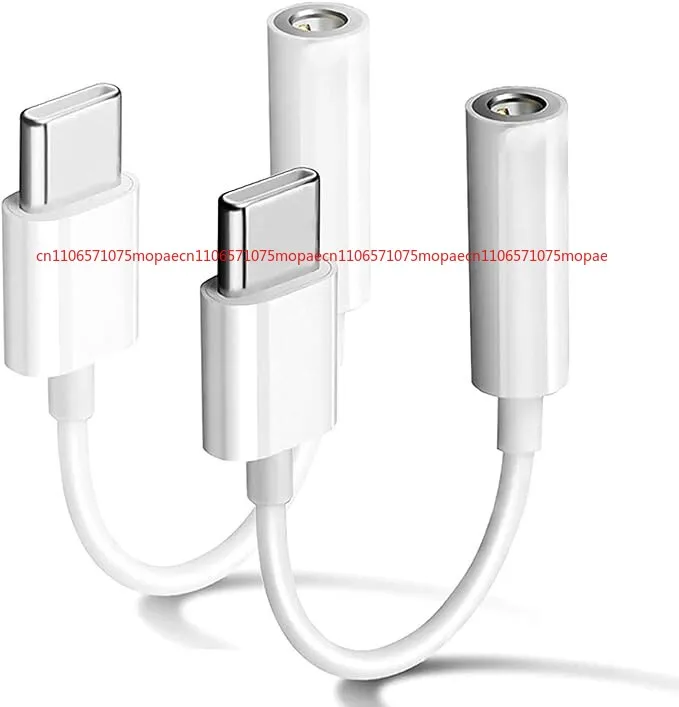 

2 упаковки USB типа C на 3,5 мм гнездовой кабель-переходник для наушников, белый