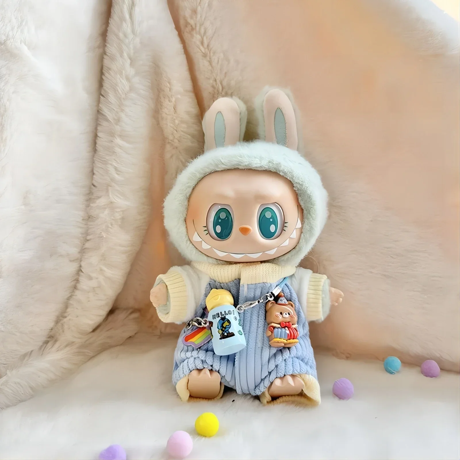 สําหรับ labubu Kleding ชุดอุปกรณ์เสริม Pop ชุดเสื้อผ้าท็อปลายสก๊อตชุด DIY Mini Poppen Kleding Meisje Cadeau