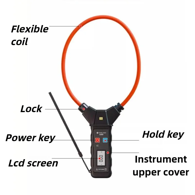 Flexible Clamp Ammeter Professional High-precision Leakage Detector Range 0-9999A Ammeter Portable Flexible Current Clamps