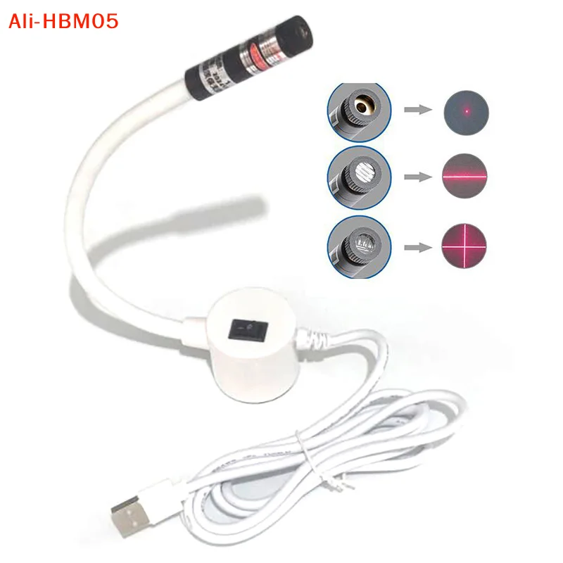 (HB05)USB Red Laser Positioning Light Infrared Working Lamp Cutting With Magnetic Base DC5V Line/Cross Sewing Machine Accessory